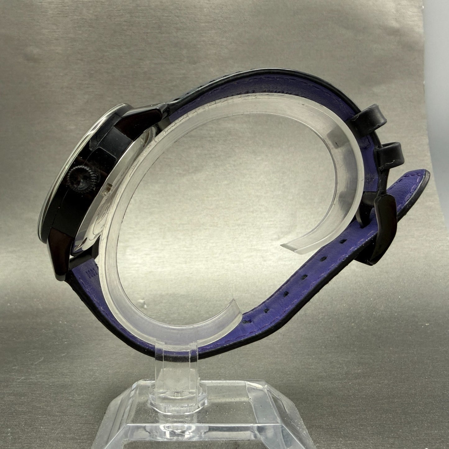 Movado Bold Watch Men 42mm Black Dial Black Tone Leather Band W/box New Battery7