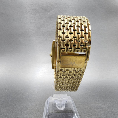 Wittnauer Tank Watch Men 32mm Gold Dial Gold Tone Rectangle 11D000 PARTS8