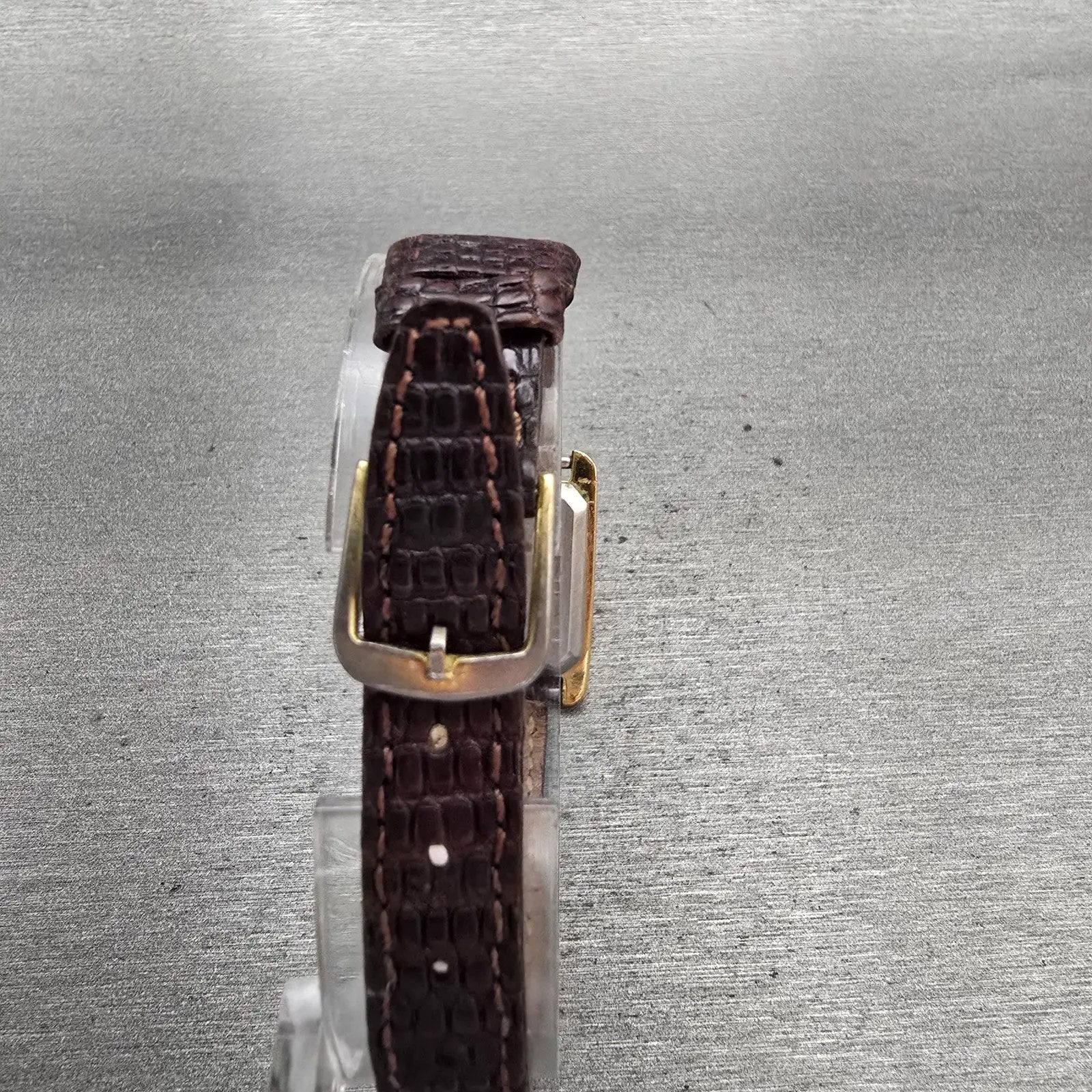 Seiko Watch Women 20mm Gold Dial Gold Tone Rectangle 5420-5000 New Battery VTG7