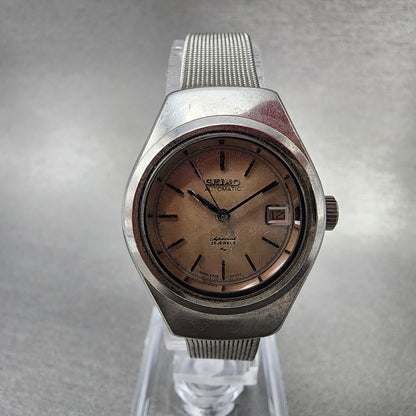 Seiko Special Watch Women 24mm champagne Dial Silver Tone Automatic 2205-0160