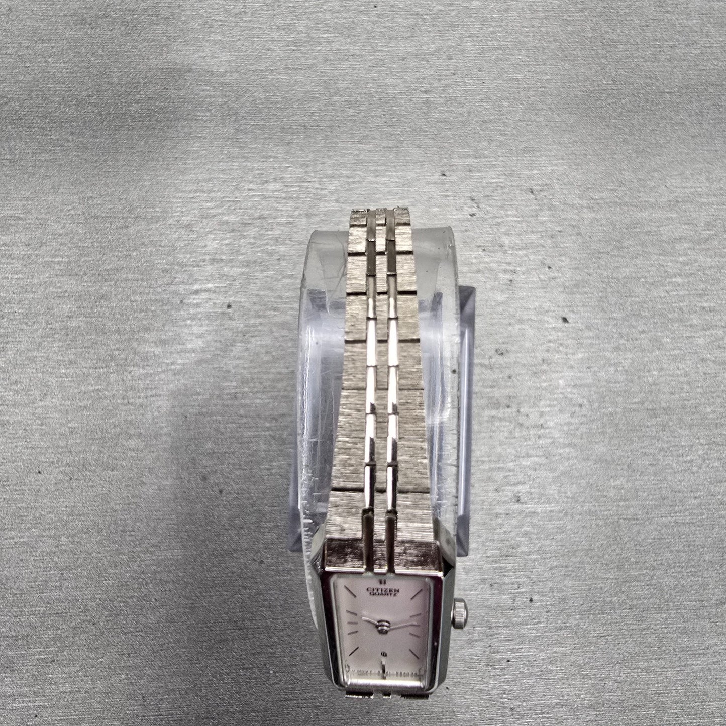 Citizen CQ Watch Women 13mm White Dial Silver Tone Rectangle 5421-S22393 New Bat4