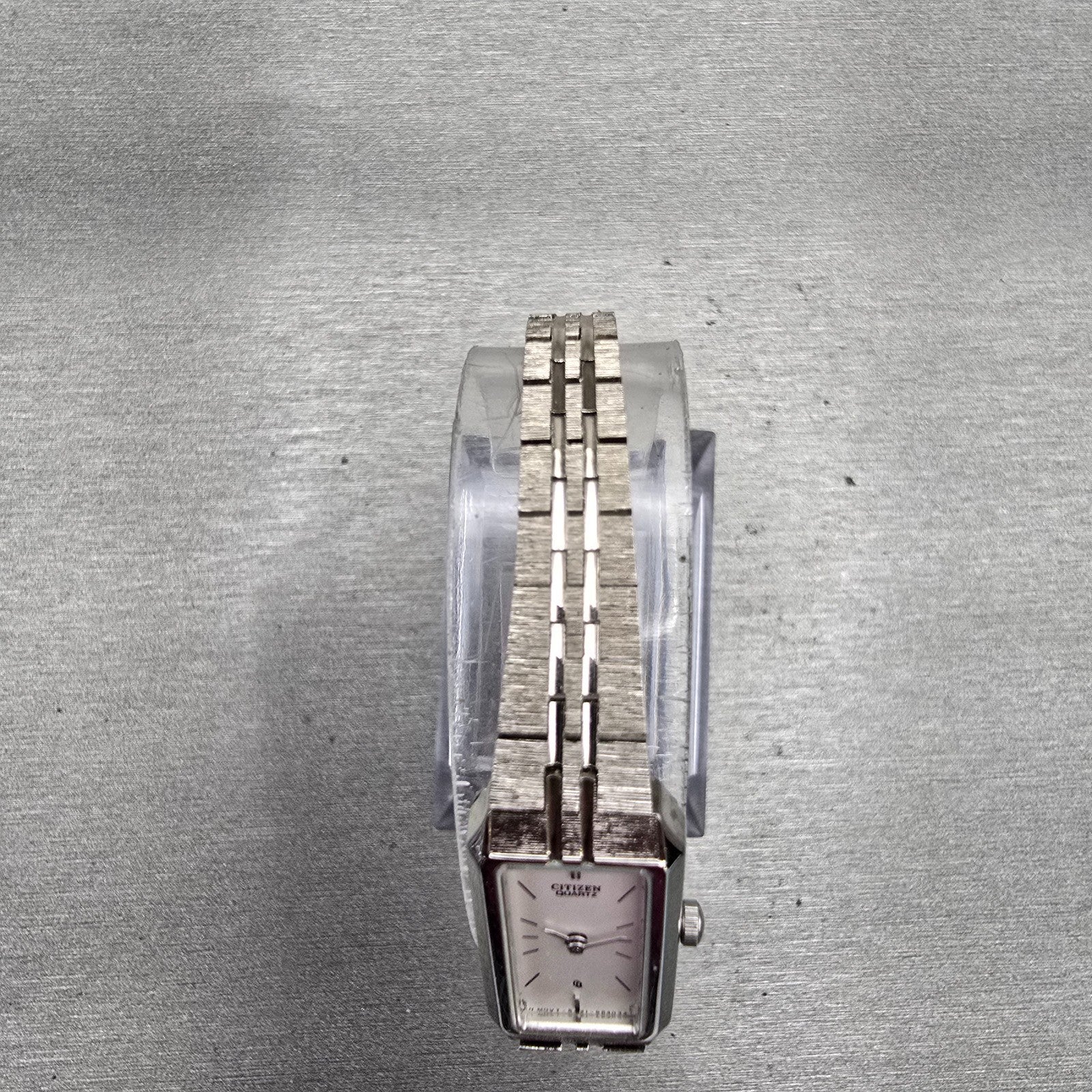Citizen CQ Watch Women 13mm White Dial Silver Tone Rectangle 5421-S22393 New Bat4