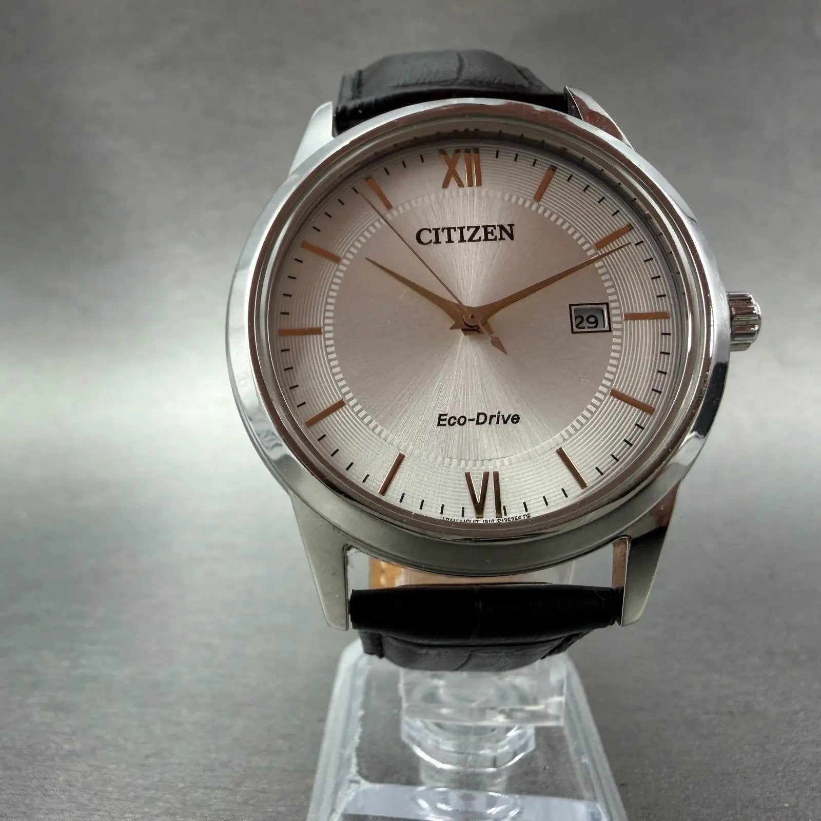 Citizen Eco-Drive Watch Men 40mm Silver Dial Silver Tone Date AW1236-03A Runs7