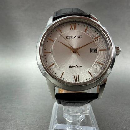 Citizen Eco-Drive Watch Men 40mm Silver Dial Silver Tone Date AW1236-03A Runs7