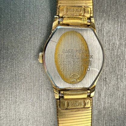 Seiko Watch Women 19mm Champagne Dial Gold Tone Round 2C20-0029 New Battery VTG10