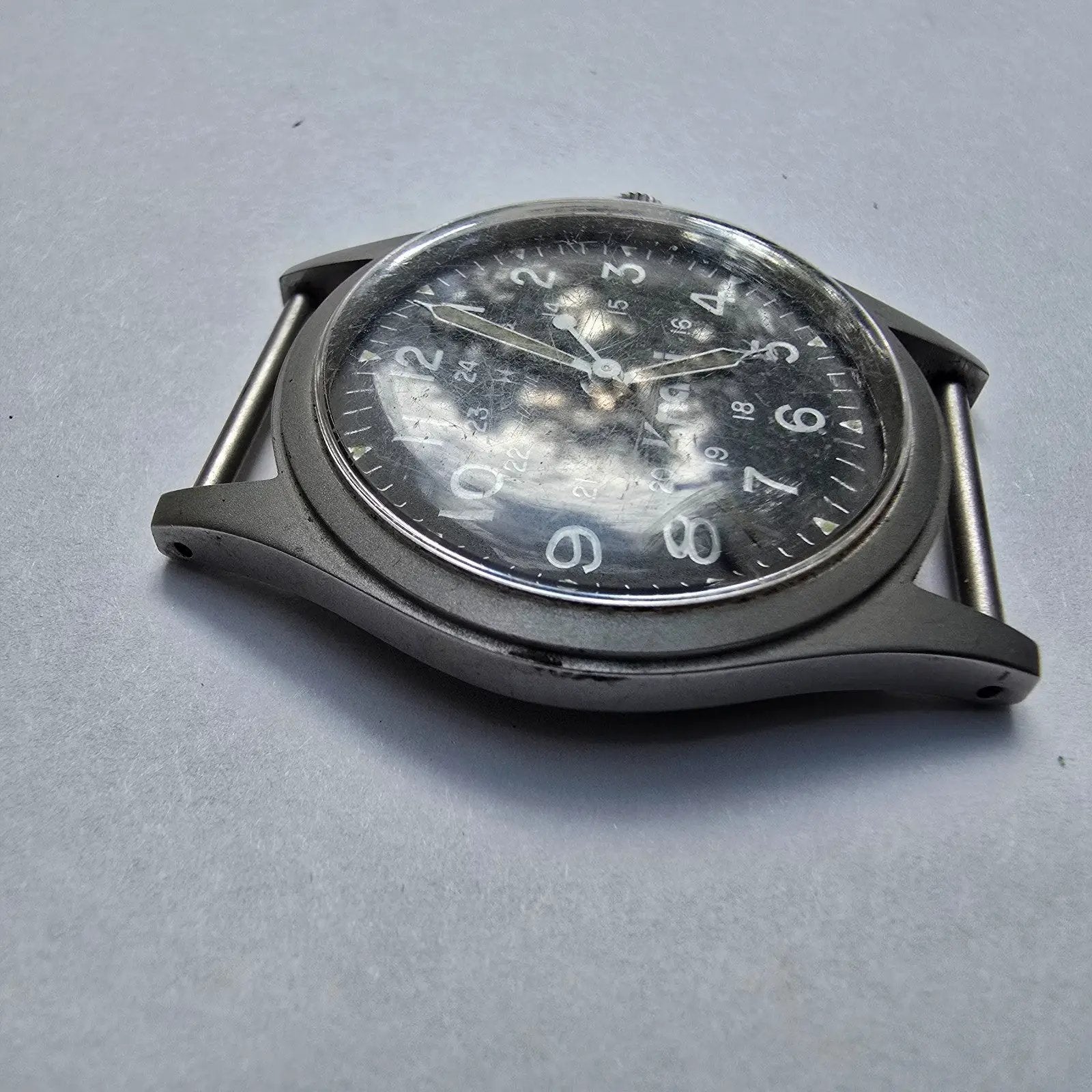 Hamilton Khaki Watch Men 33mm Black Dial Gray Tone Manual Wind 9415 PARTS4