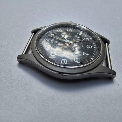 Hamilton Khaki Watch Men 33mm Black Dial Gray Tone Manual Wind 9415 PARTS4