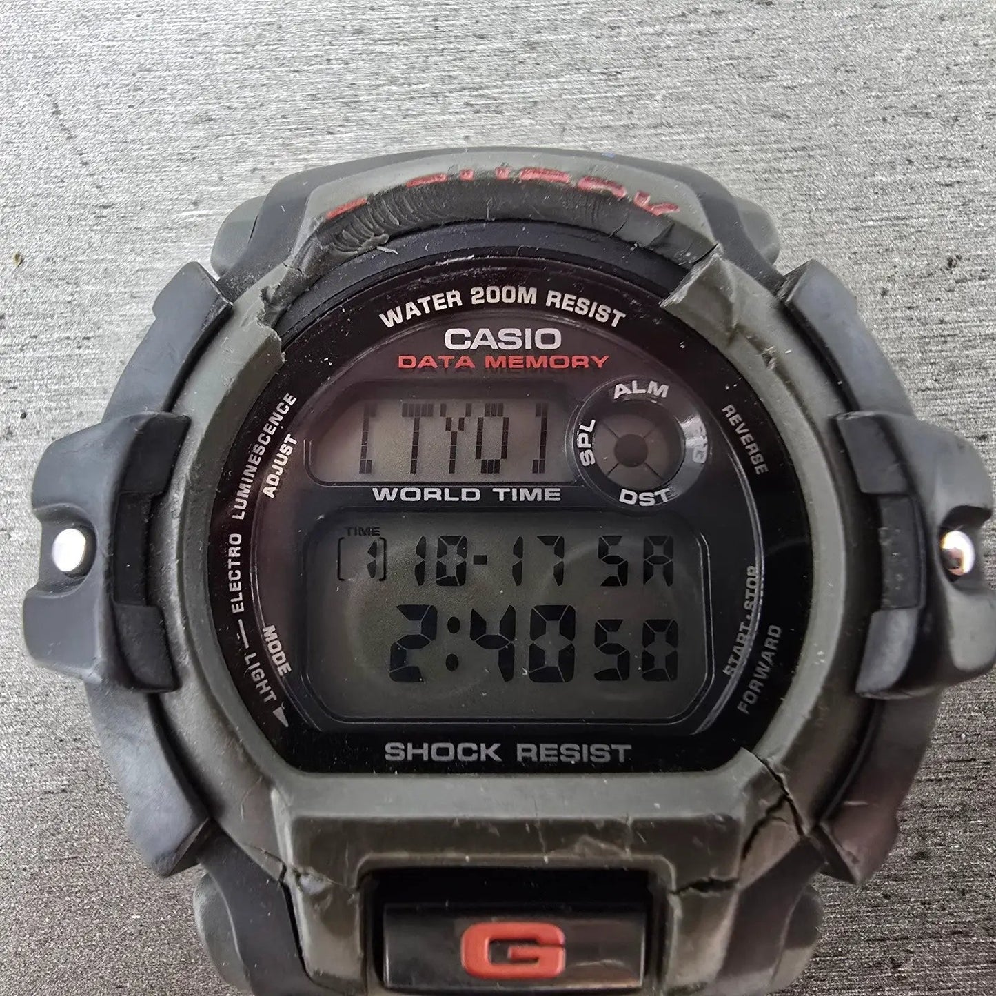 Casio G-Shock G-2200 Watch Men 49mm Black Gray Alarm Chronograph READ New Batt1