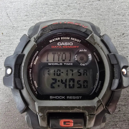 Casio G-Shock G-2200 Watch Men 49mm Black Gray Alarm Chronograph READ New Batt1