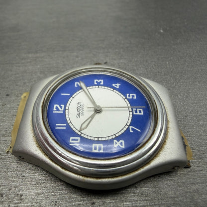 Swatch Medium La Piazza Watch Women 33mm Blue Dial Silver Tone YLS1001 New Batt3
