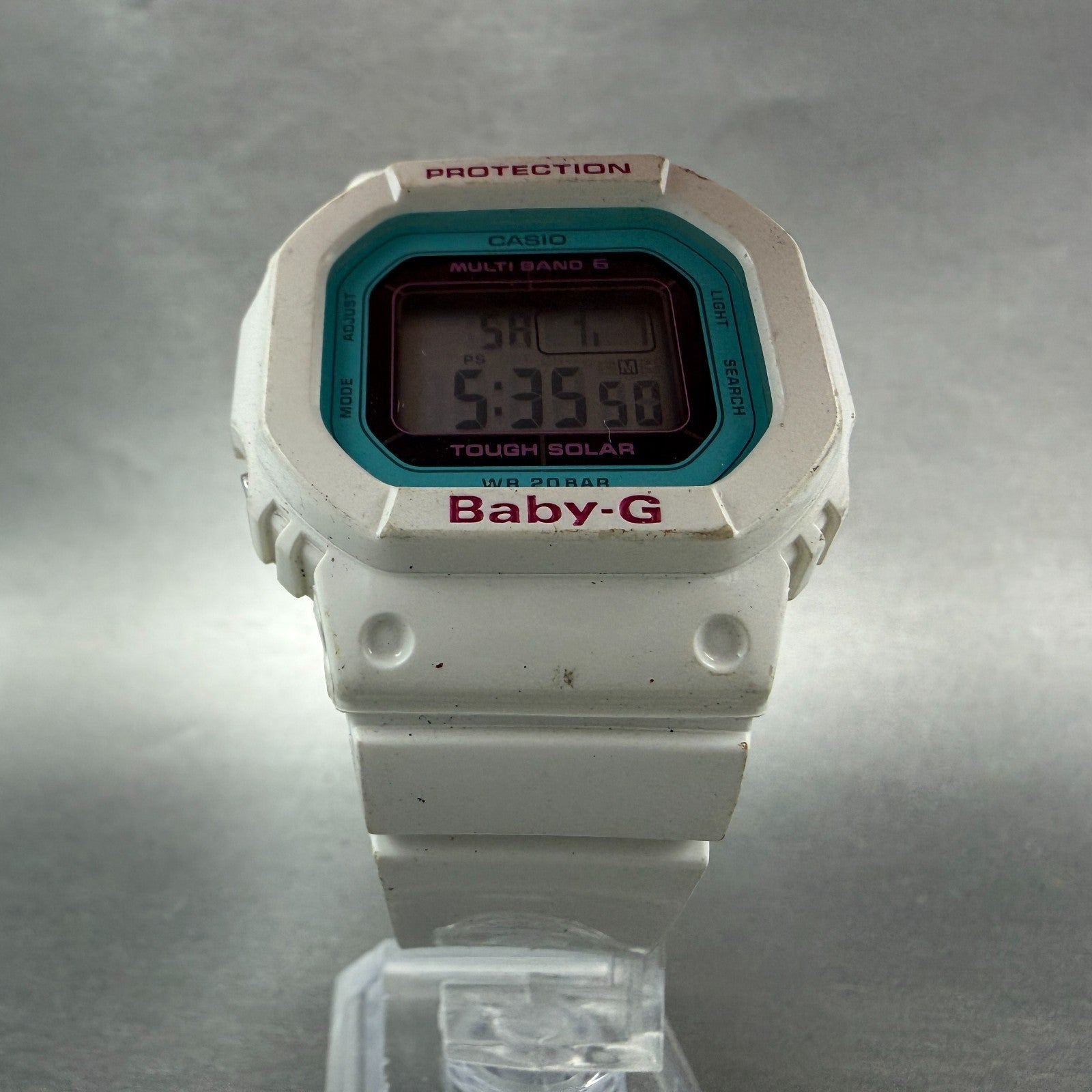 Casio baby-G BGD-5000 Watch Women 40mm Digital White Alarm Chrono Solar Works5
