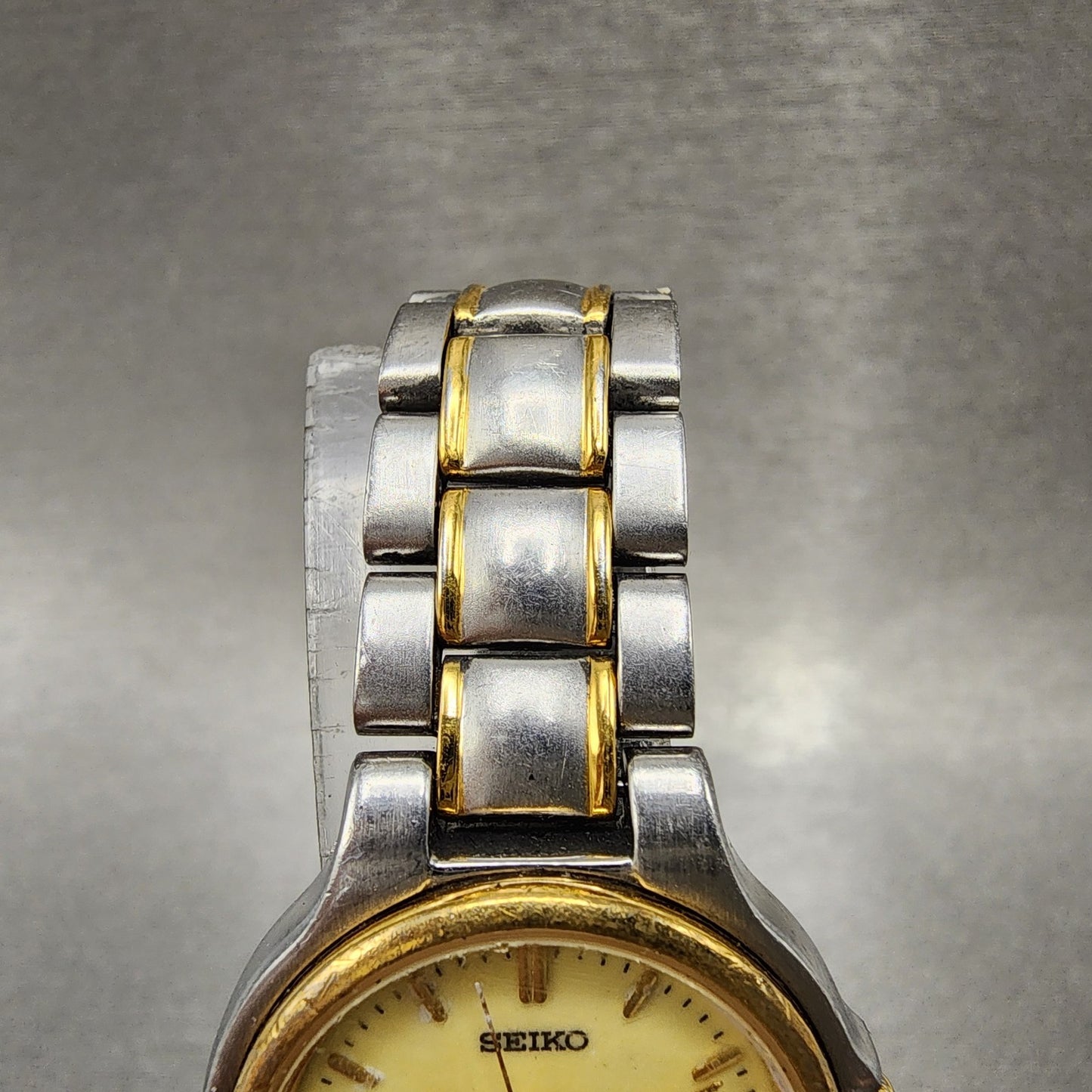 Seiko Watch Women 26mm Champagne Dial Two Tone Date 7n820419 New Battery4