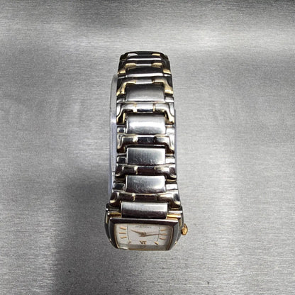 Seiko Tank Watch Women 21mm White Dial Two Tone Rectangle 1N00-0FY0 New Battery4