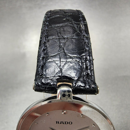 Rado Florence Watch Men 32mm Silver Dial Steel Date Round NO CRYSTAL New Batt4