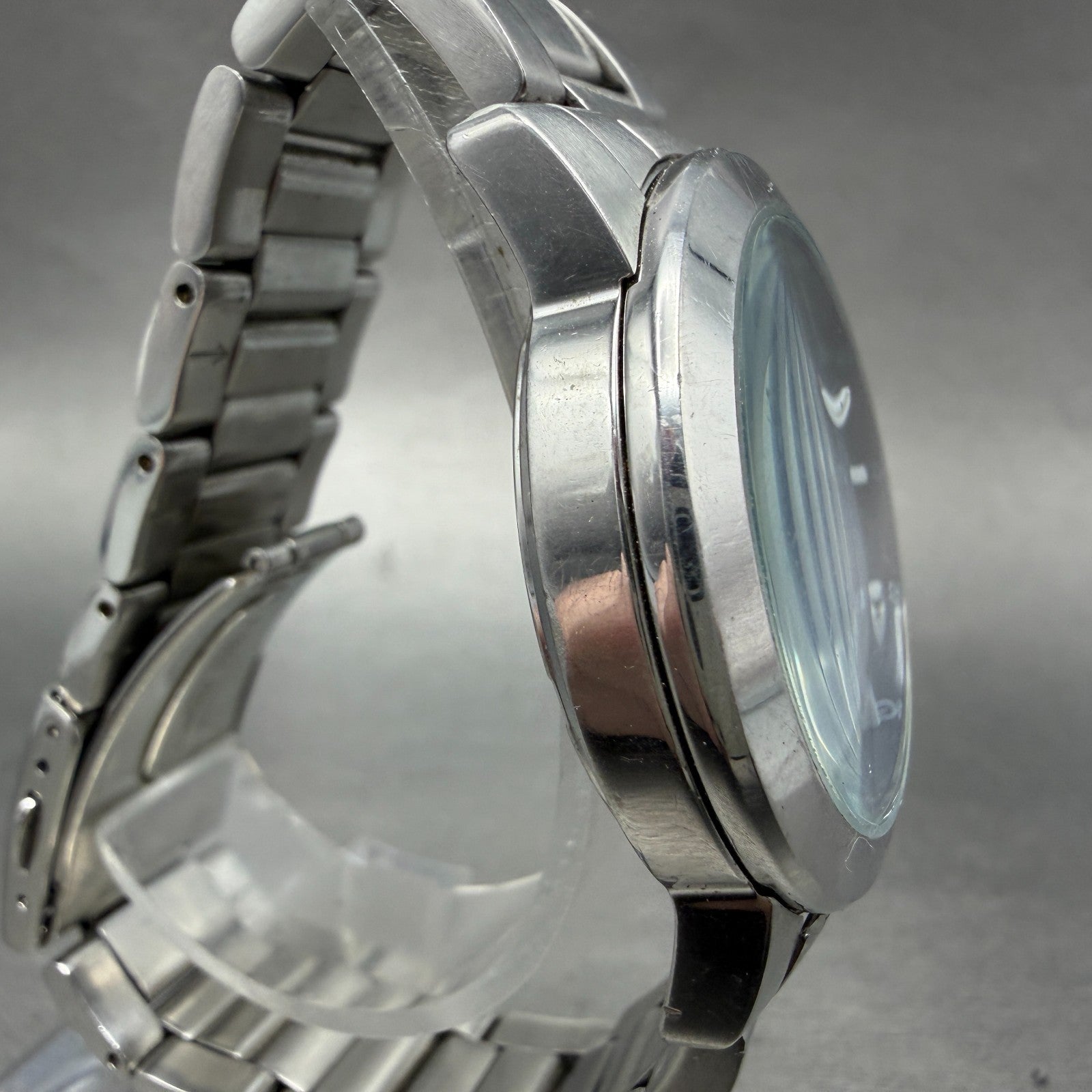 Seiko Anges B Chronograph Watch Men 38mm Blue Dial Steel Round V654-0A10 Newbatt3
