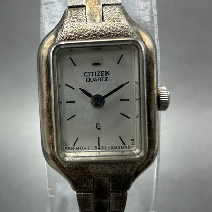 Citizen CQ Watch Women 13mm Silver Dial Silver Tone Rectangle New Battery ABC1