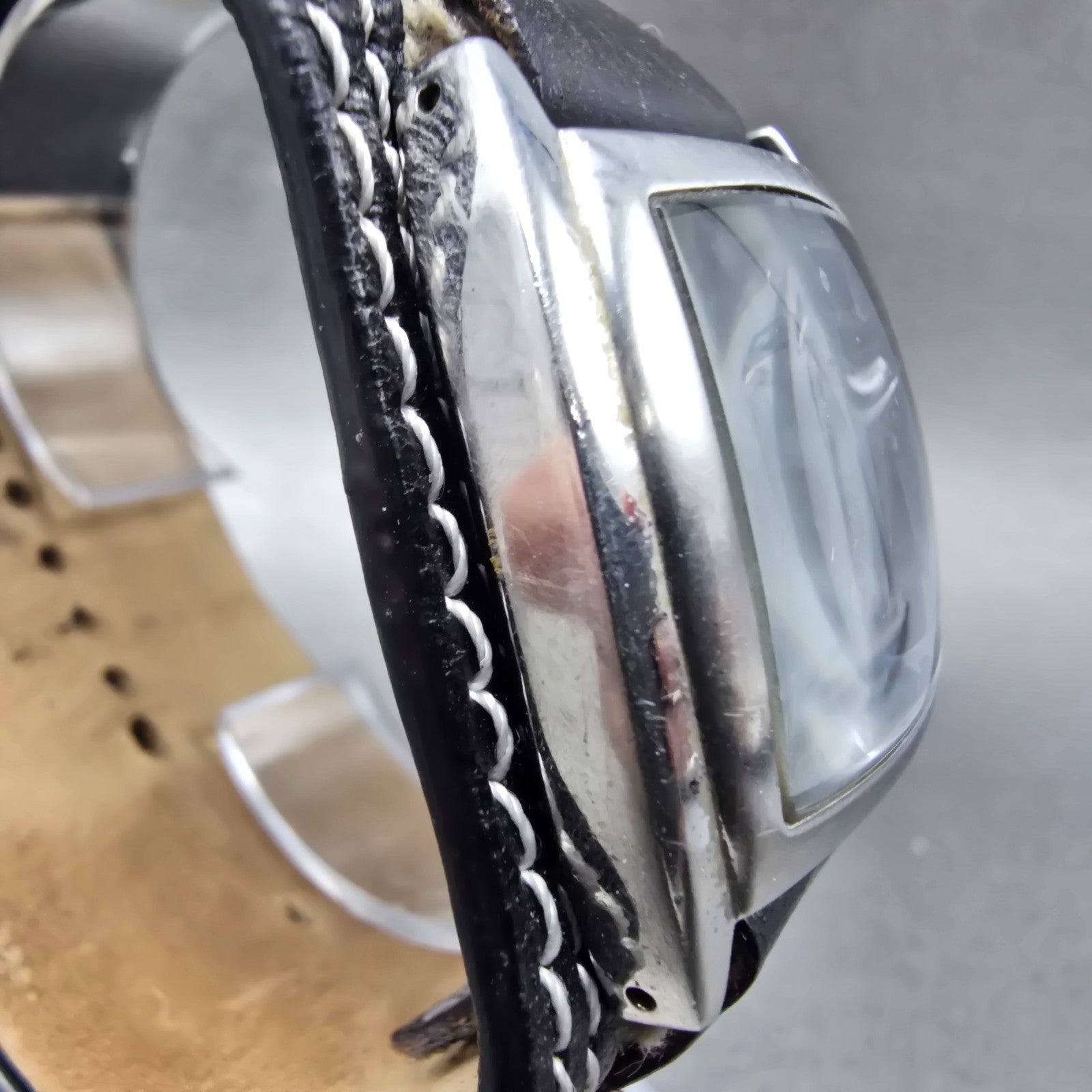 Fossil Watch Women 33mm Black Dial Silver Tone Date Rectangle JR-9777 NewBattery4