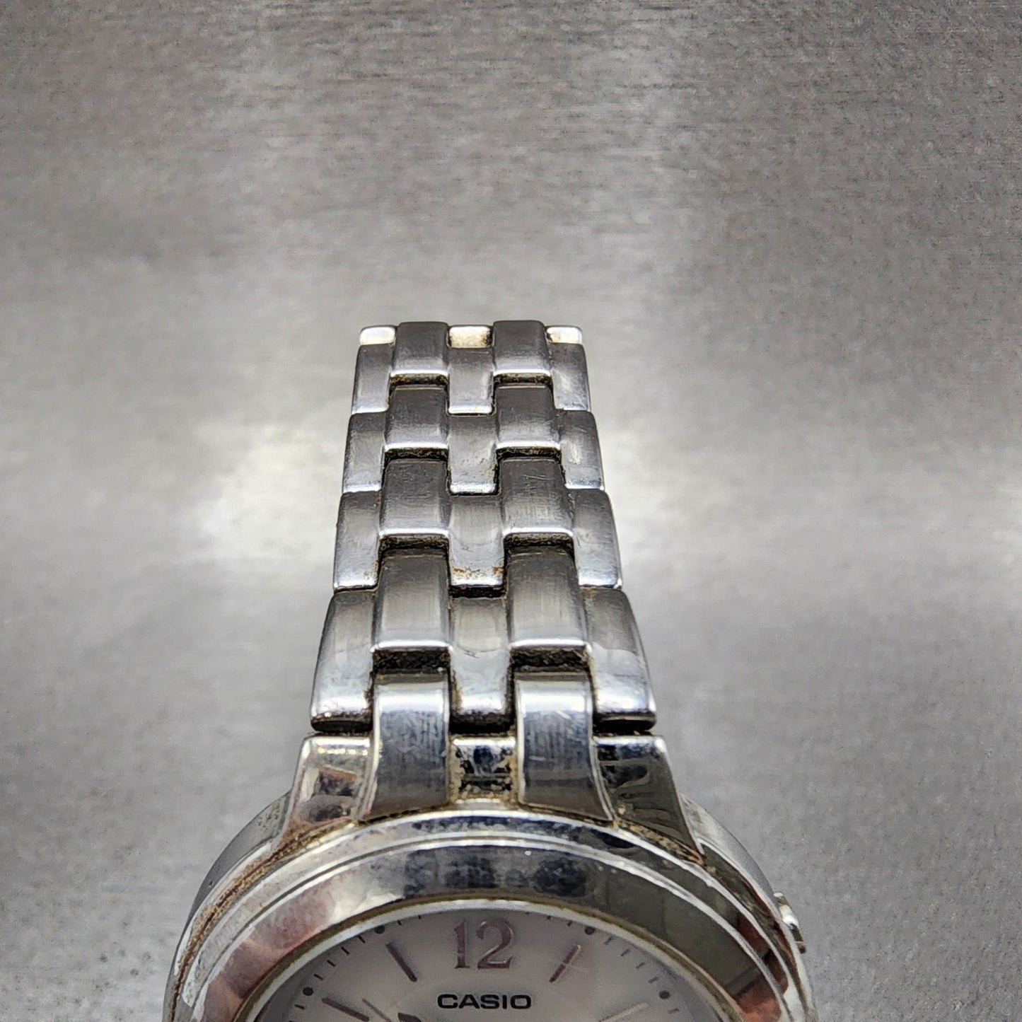 Casio Waveceptor Watch Women 33mm White Dial Silver Tone Date Round Runs READ!!!4
