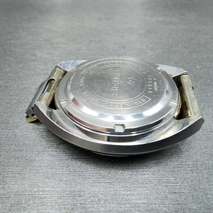 Seiko BellMatic Watch Men 38mm Silver Dial Silver Tone Daydate Alarm PARTS12