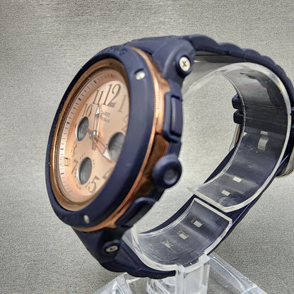 Casio BabyG BGA150PC Watch Women 43mm Blue Analog Digital Alarm New Battery2