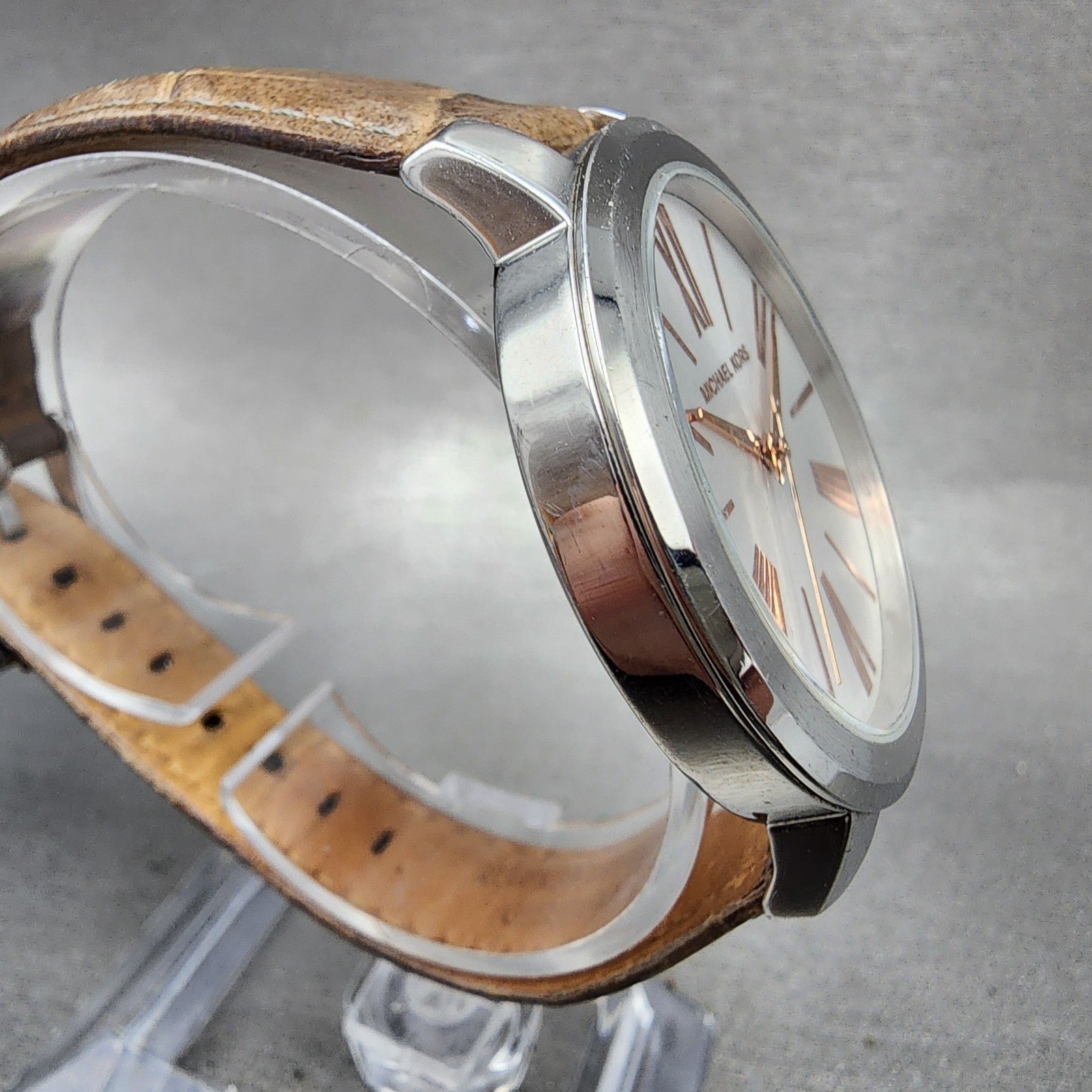 Michael Kors Martman Watch Women 38mm Silver Dial Steel Round MK2479 New Battery3