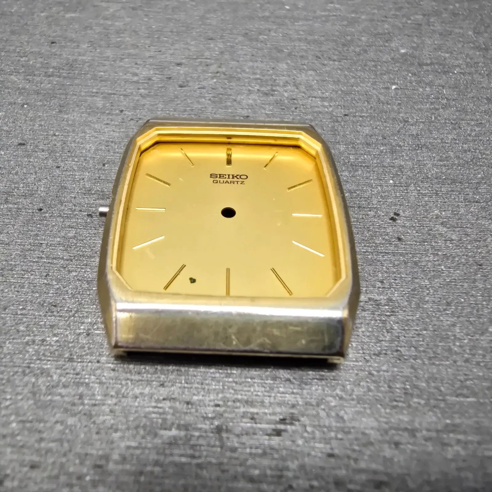 Seiko 6530-5080 Watch Case & Dial Champagne Dial Gold Tone Rectangle 27mm READ!!2