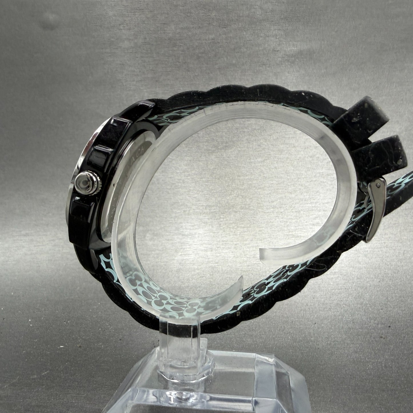 Coach Boyfriend Watch Women 39mm White Dial Black Tone Round New Battery6