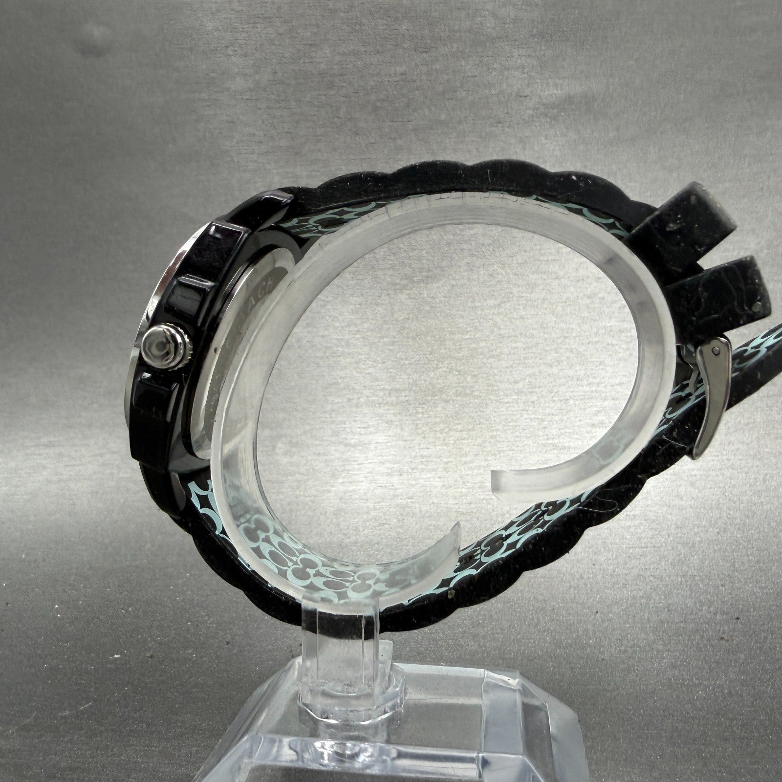 Coach Boyfriend Watch Women 39mm White Dial Black Tone Round New Battery6