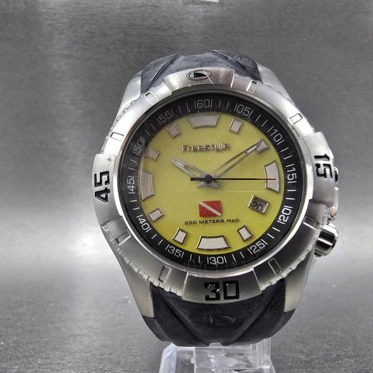 Freestyle Dive Watch Men 42mm Yellow Dial Steel Date Round backlight PARTS6