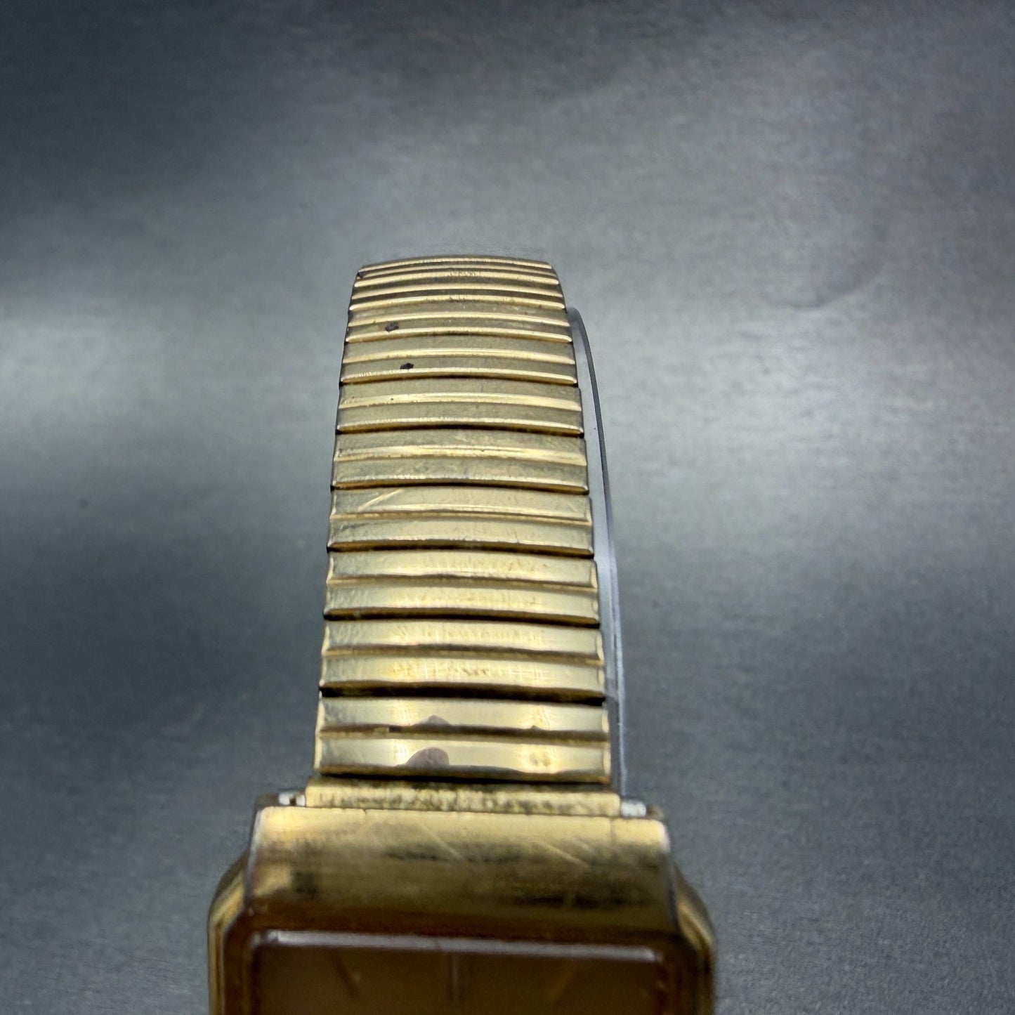 Seiko Tank Watch Men 26mm Champagne Dial Gold Tone Date Rectangle 5Y32-5129 PART5