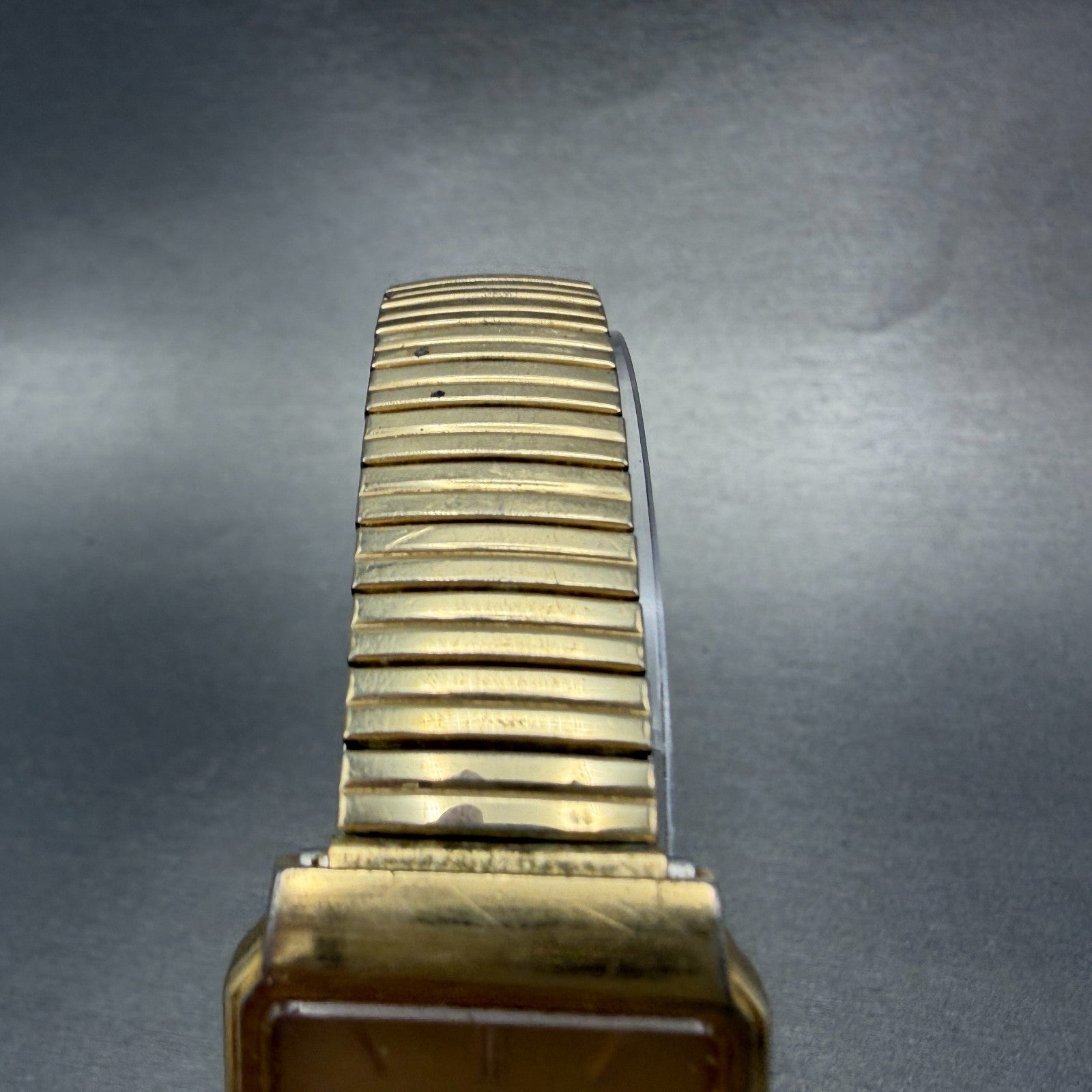 Seiko Tank Watch Men 26mm Champagne Dial Gold Tone Date Rectangle 5Y32-5129 PART5