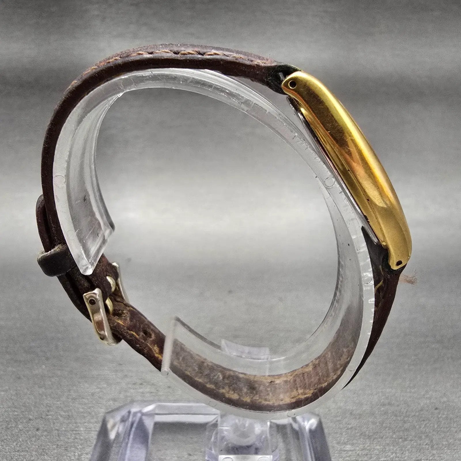 Seiko Watch Women 22mm Gold Dial Gold Tone Rectangle 1N00-6F09 New Battery VTG8