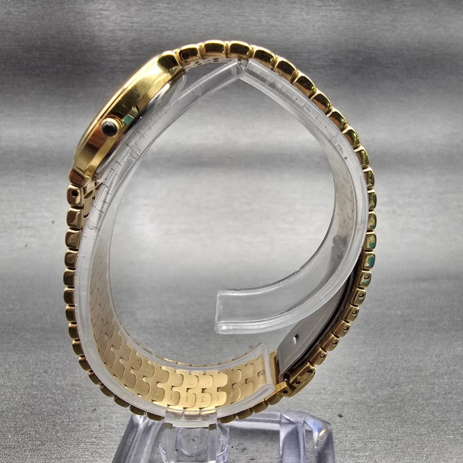 Seiko Dolce Watch Women 24mm Gold Dial Gold Tone Round 4N00-0770 New Battery VTG6