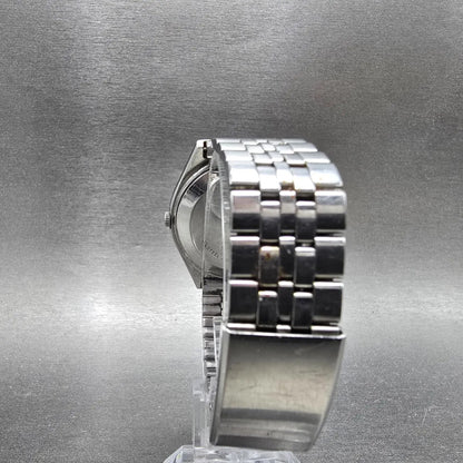 Seiko Quartz QR Watch Men 36mm Silver Dial Silver Tone Date 3862-8010  PARTS8