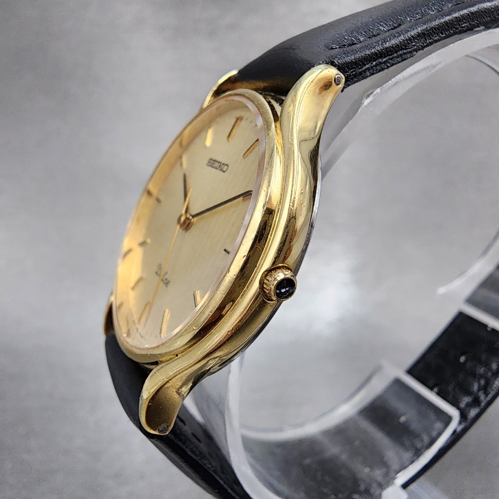 Seiko Dolce Watch Men 31mm Champagne Dial Gold Tone 8n416010 New Battery2