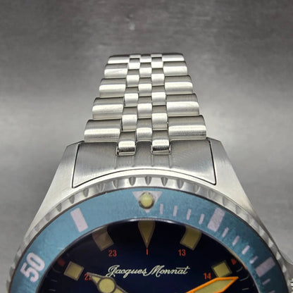 Jacques Monnat Antilles Blue Dive Watch Men 41mm Blue Dial Steel Automatic Runs4