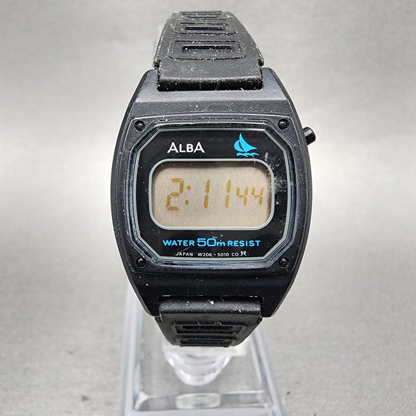 Seiko Alba Digital Watch Women 23mm Black Dial Black Tone W2065010 New Battery0