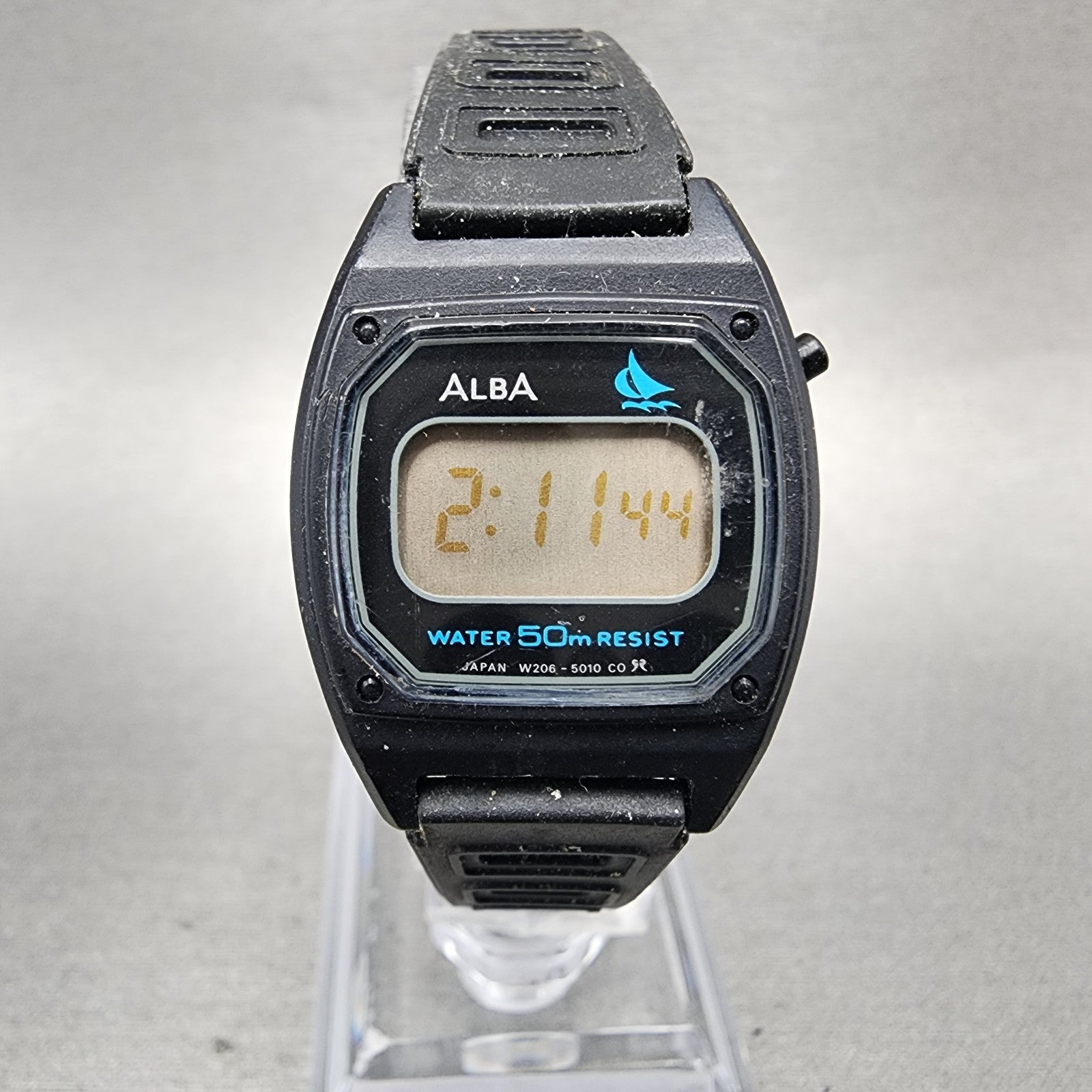 Seiko Alba Digital Watch Women 23mm Black Dial Black Tone W2065010 New Battery0