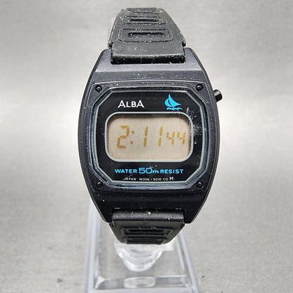 Seiko Alba Digital Watch Women 23mm Black Dial Black Tone W2065010 New Battery0
