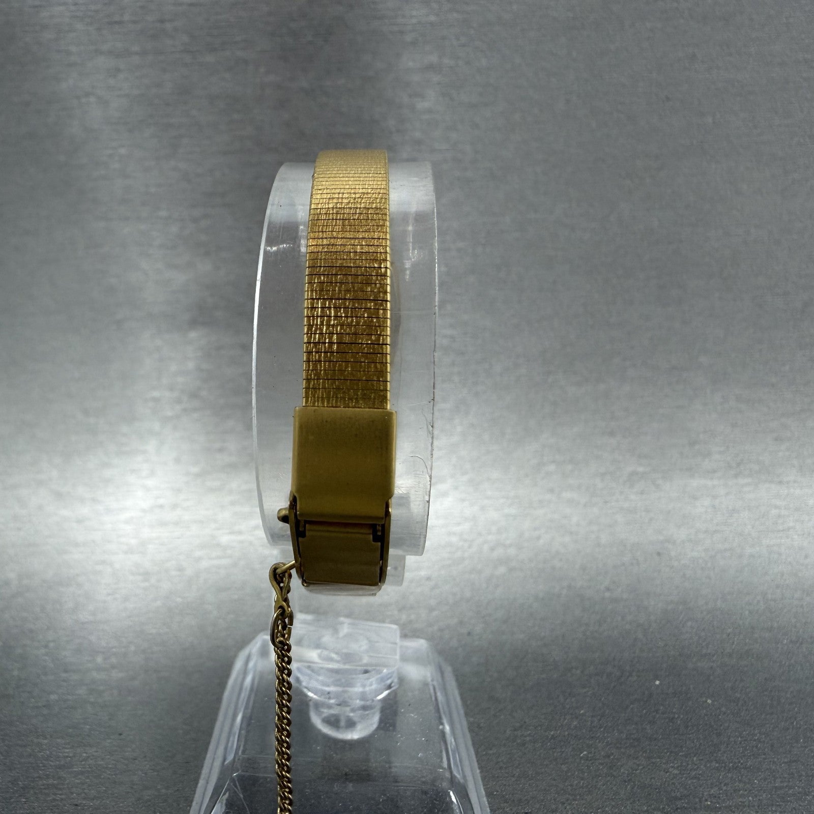 Seiko Watch Women 13mm Champagne Dial Gold Tone Rectangle 2E206461 New Battery7