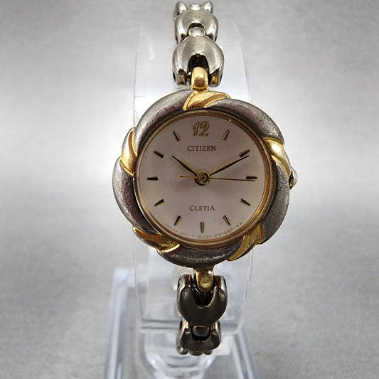 Citizen Cletia Watch Women 20mm White Dial Two Tone Round 5431K16873 New Batt0