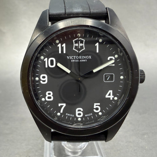 Victorinox Swiss Army Garrison Watch Men 40mm Black Dial Black Case Date NewBatt0