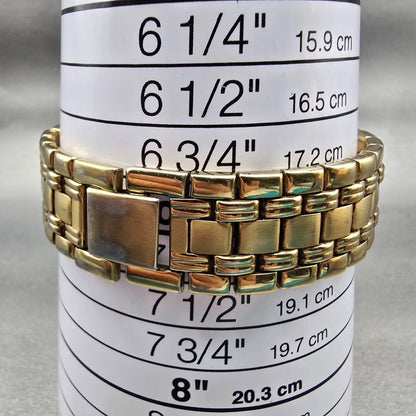 Seiko Tank Watch Men 25mm Gold Tone Gold Dial Rectangle V701-5E49 New Battery9