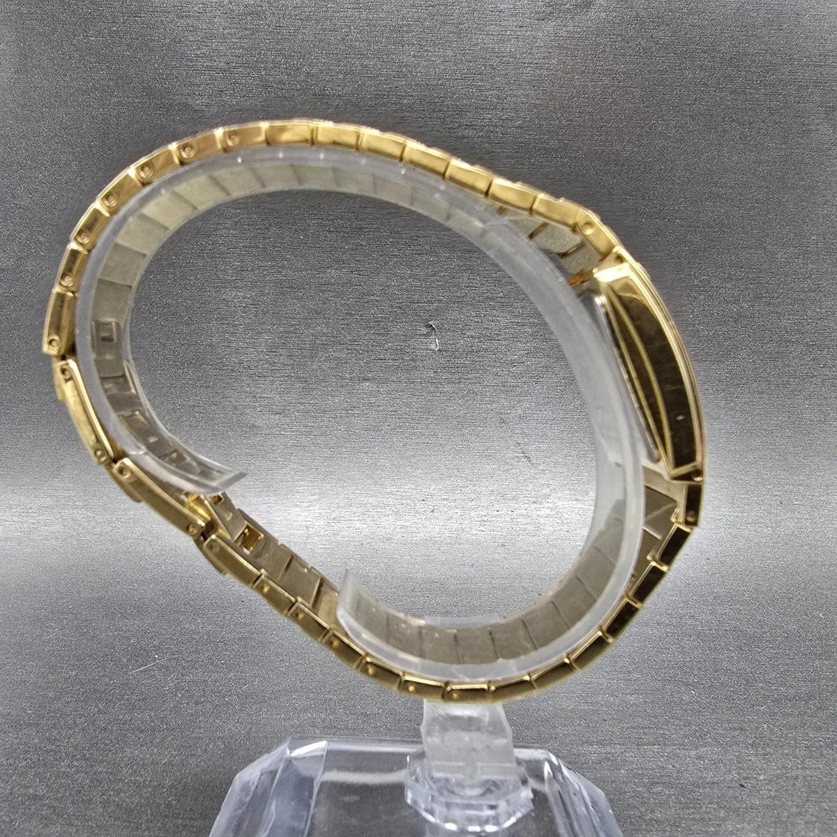 Elgin Tank Watch Women 19mm Gold Dial Gold Tone Rectangle EG286NB New Battery8