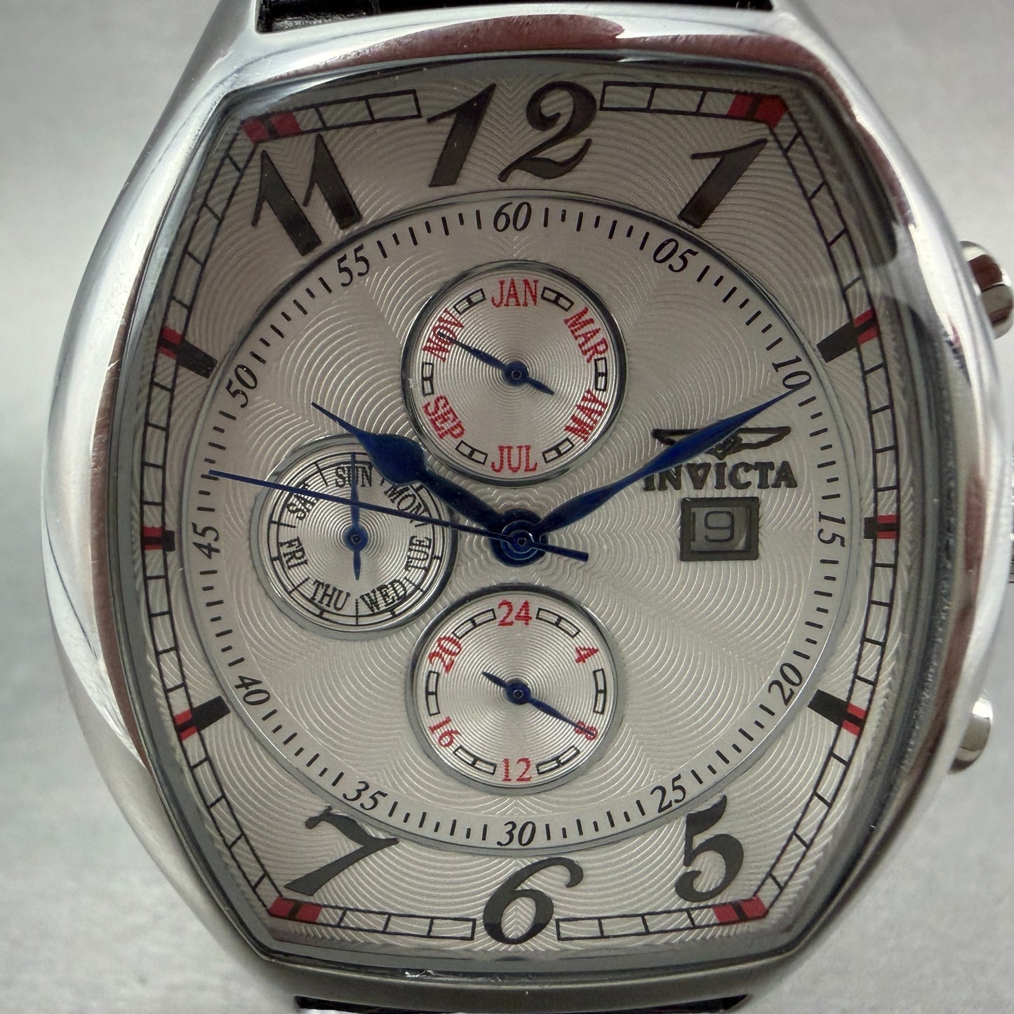 Invicta Specialty Watch Men 44mm Silver Dial Steel Triple Calendar 14329 New Bat1
