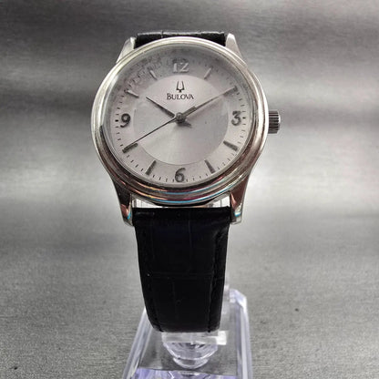 Bulova Watch Women 30mm Silver Dial Silver Tone Round 96T58 New Battery5