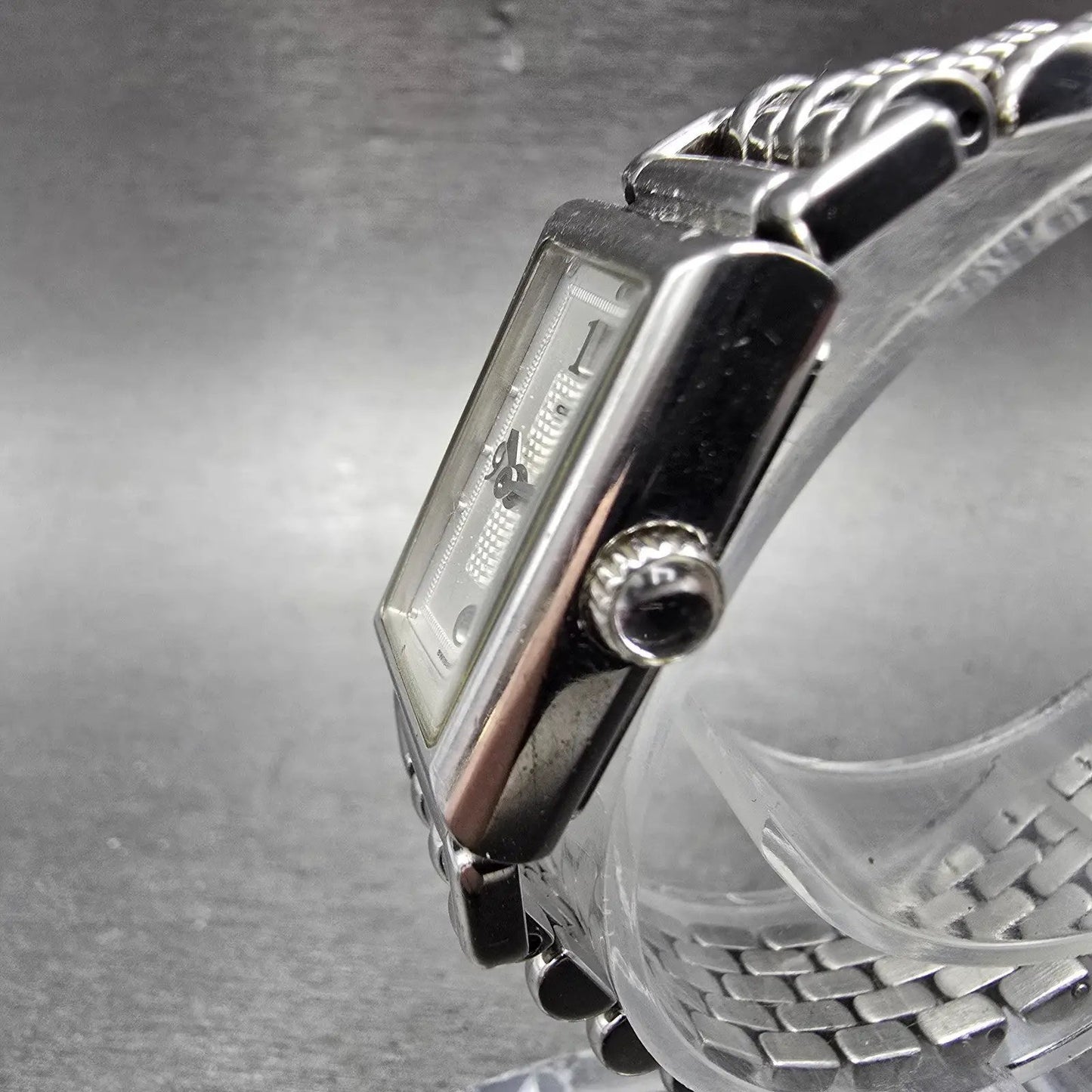 Coach Tank Watch Women 17mm White Dial Silver Tone Rectangle 0820 New Battery2