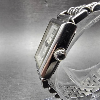 Coach Tank Watch Women 17mm White Dial Silver Tone Rectangle 0820 New Battery2