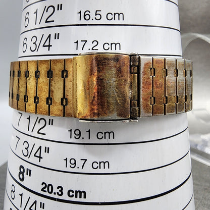 Seiko Tank Watch Men 28mm Gold Dial Gold Tone Rectangle 6532-5119 New Battery