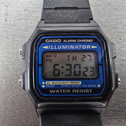 Casio F-105 Watch Men 36mm Digital Black Tone Alarm Chrono 3298 New Battery1